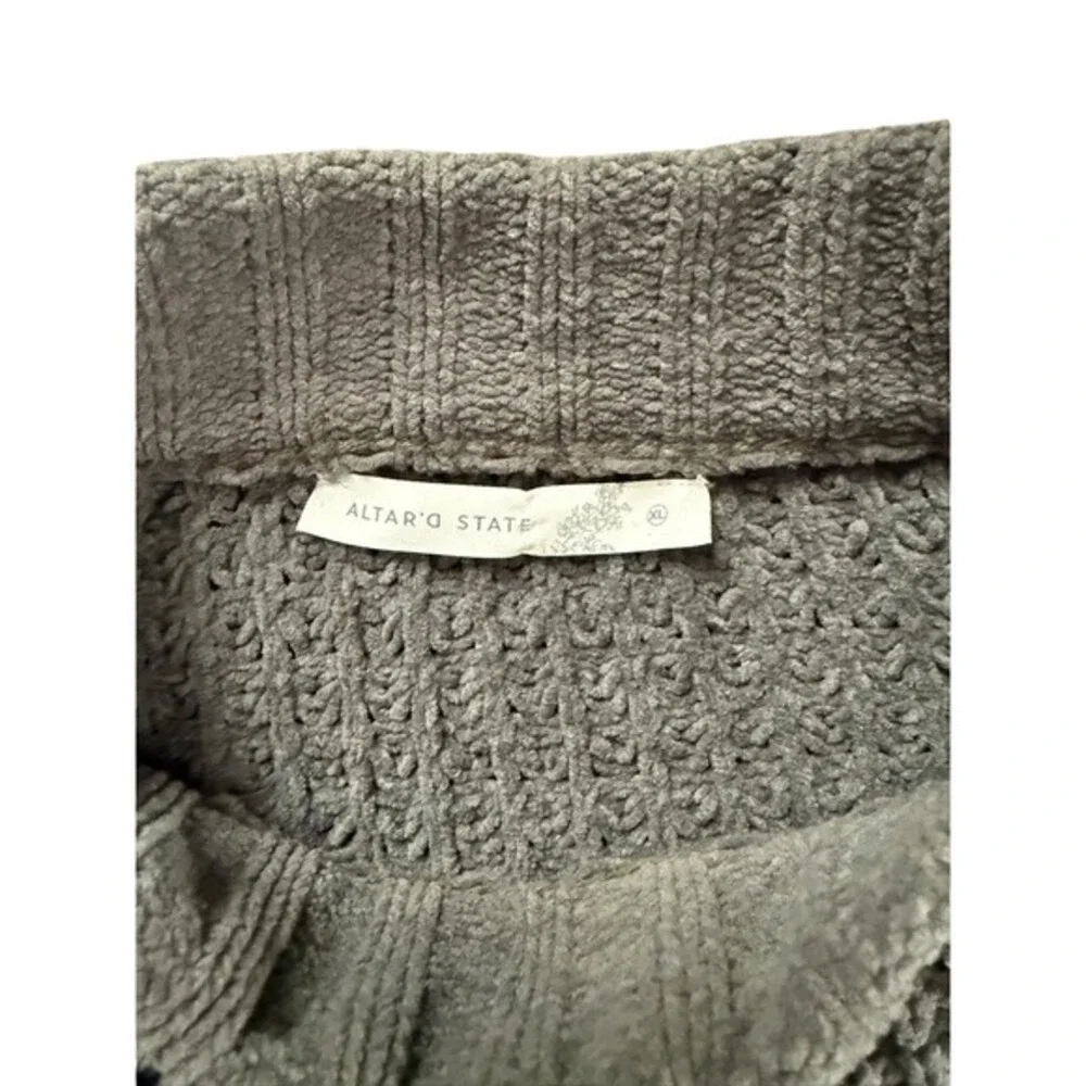 Altar'd State Oversized Grey Chunky Knit Cowl Neck Sweater XL Clean Girl Cozy